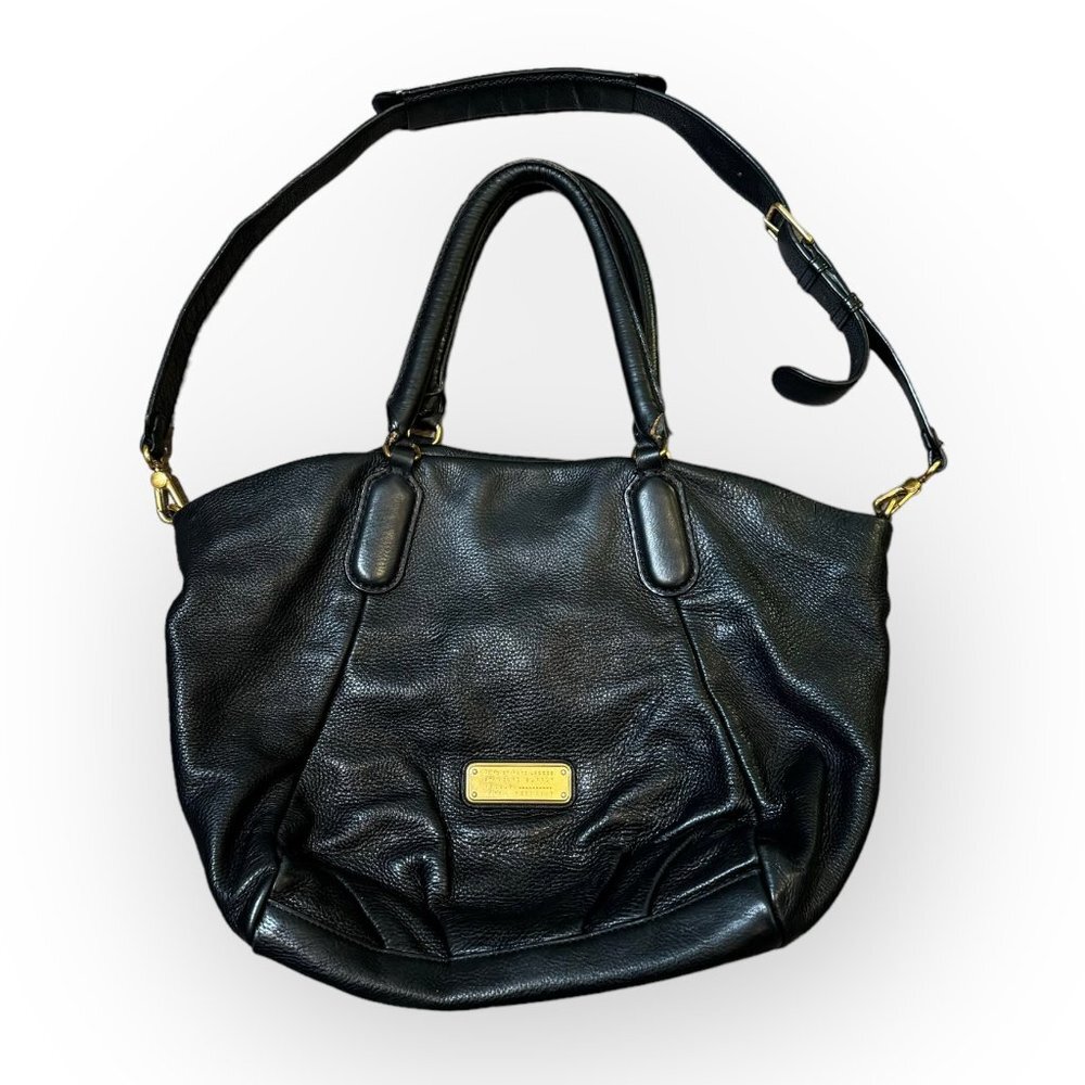 Marc by Marc Jacobs New Q Fran Shoulder Bag Cow Leather Black - 12x5x10 in.